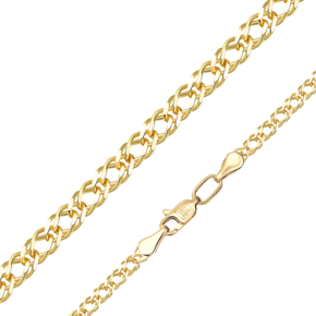 Цепь из лимонного золота с алмазной гранью (плетение «Двойной ромб») 21-0313-045-1130-17