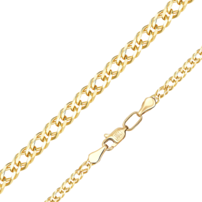 Цепь из лимонного золота с алмазной гранью (плетение «Двойной ромб») 21-0313-060-1130-17