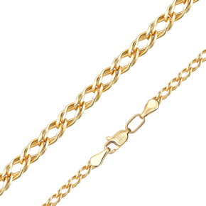 Цепь из лимонного золота с алмазной гранью (плетение «Двойной ромб») 21-0313-050-1130-17