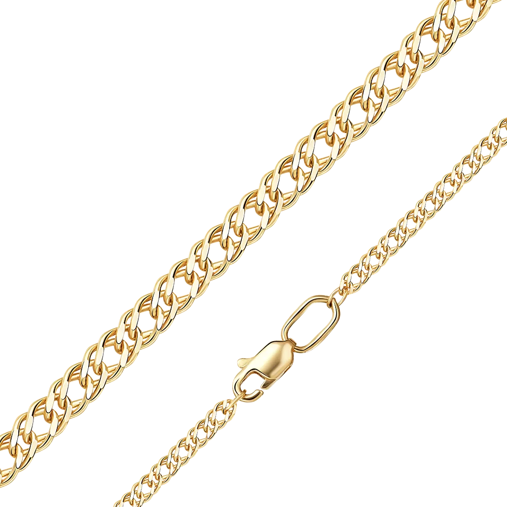 Цепь из лимонного золота с алмазной гранью (плетение «Двойной ромб») 21-0313-040-1130-17