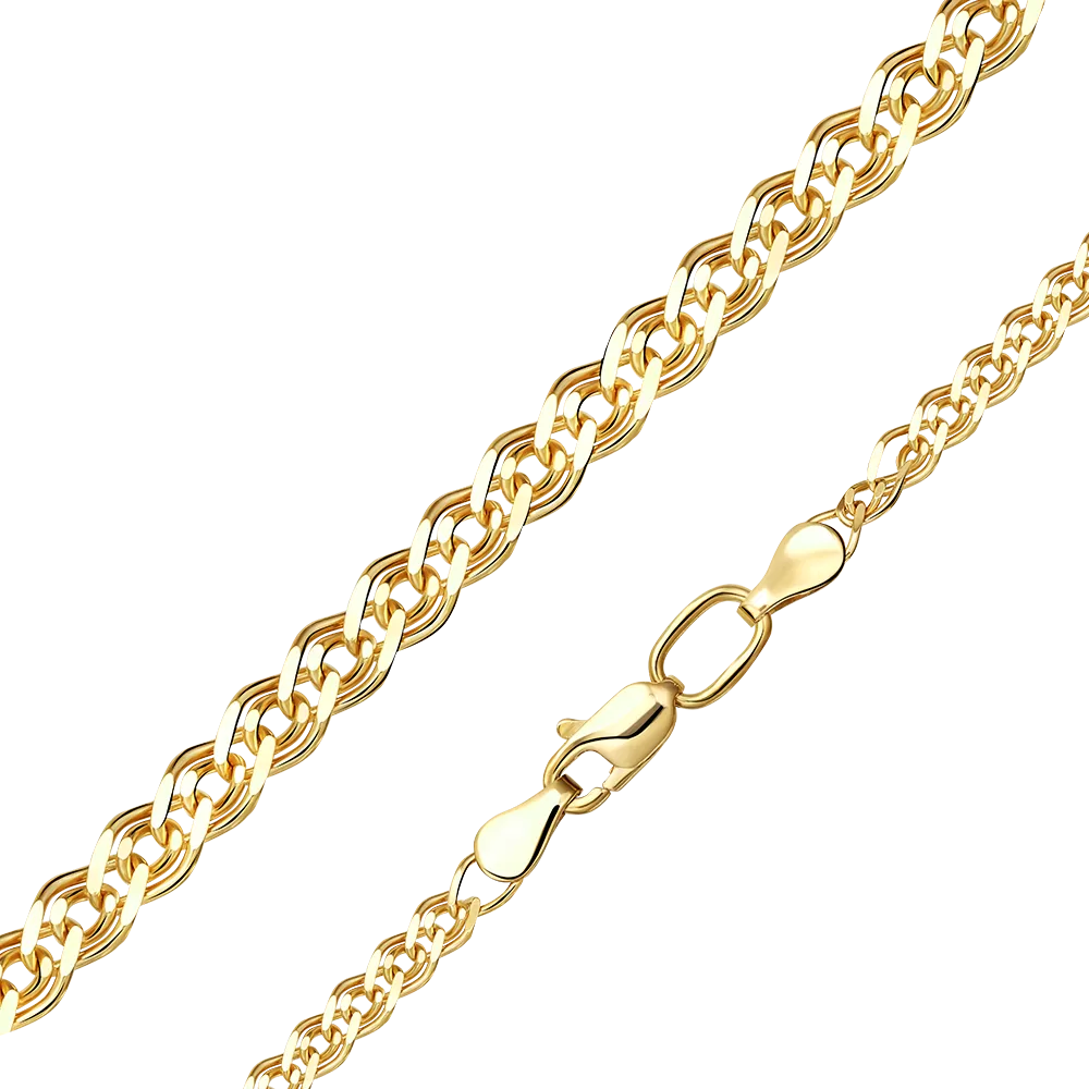 Цепь из лимонного золота с алмазной гранью (плетение «Нонна») 21-0513-050-1130-17