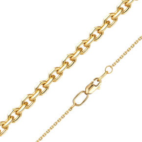 Цепь из лимонного золота с алмазной гранью (плетение «Якорное») 21-0813-040-1130-17