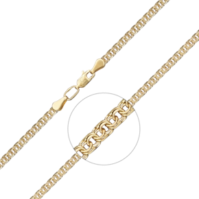 Цепь из лимонного золота с алмазной гранью (плетение «Бисмарк») 21-2720-050-1130-19