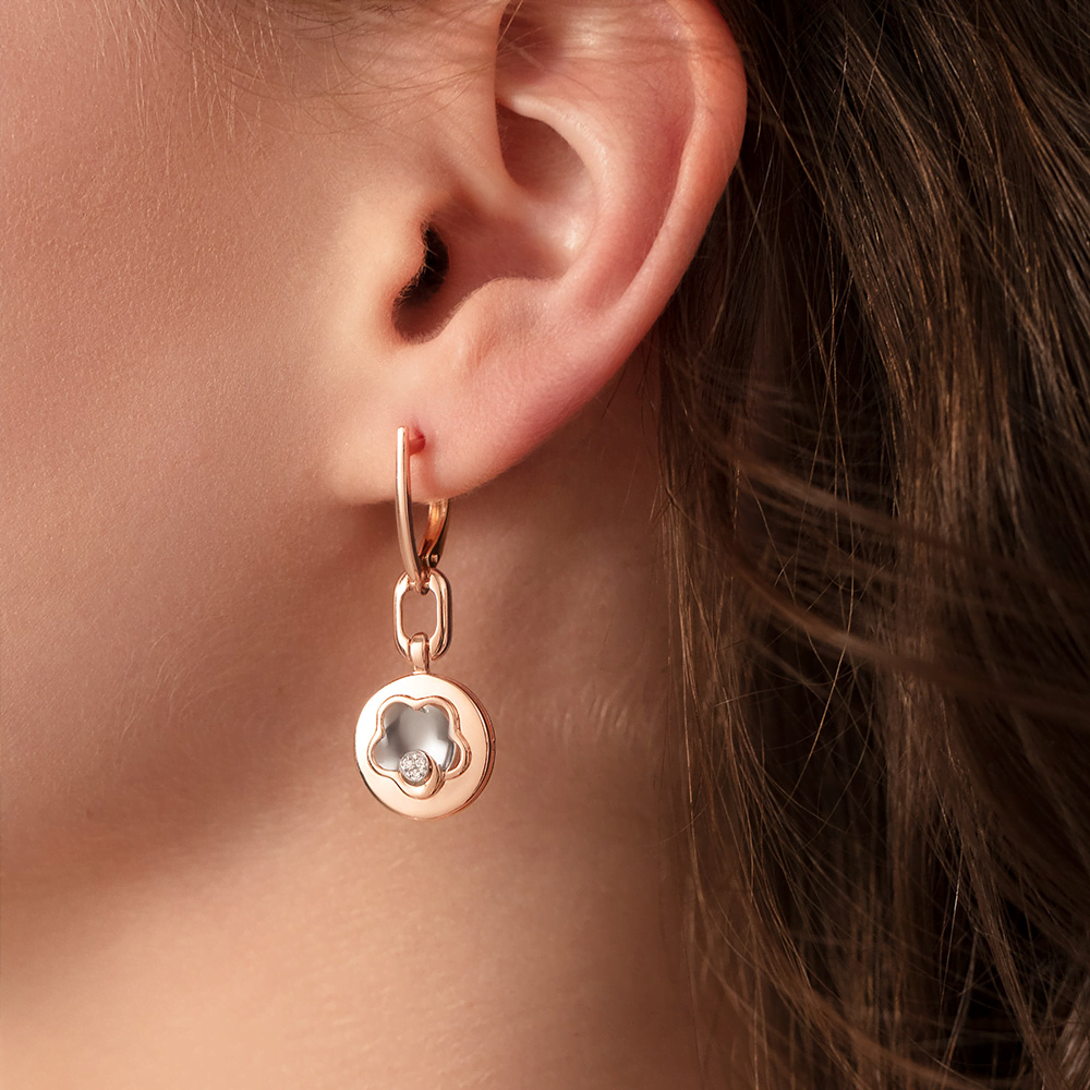 Серьги с английским замком из комбинированного золота с бриллиантами 02-4986-00-101-1111