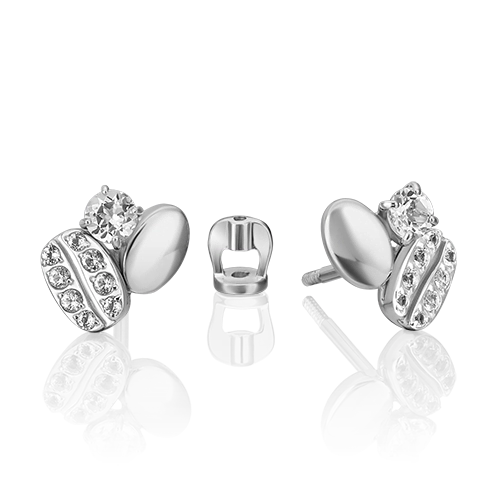 Серьги-пусеты из белого золота с натуральными топазами white 02-4913-00-201-1120