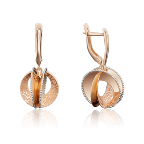 Серьги с английским замком из красного золота 02-3992-00-000-1110-48