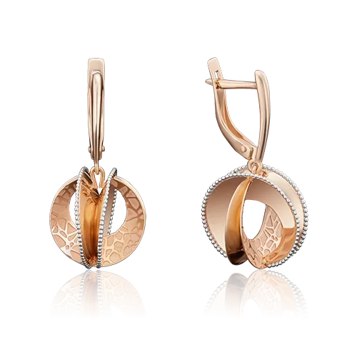 Серьги с английским замком из красного золота 02-3992-00-000-1110-48