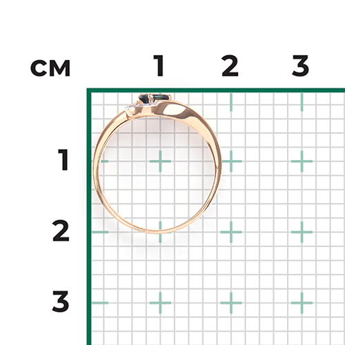 Кольцо из красного золота с сапфиром и бриллиантами 01-0662-00-105-1110-30