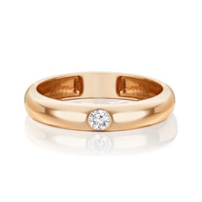 Обручальное кольцо из красного золота с бриллиантом 01-0666-00-101-1110-30