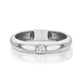 Обручальное кольцо из белого золота с бриллиантом 01-0667-00-101-1120-30