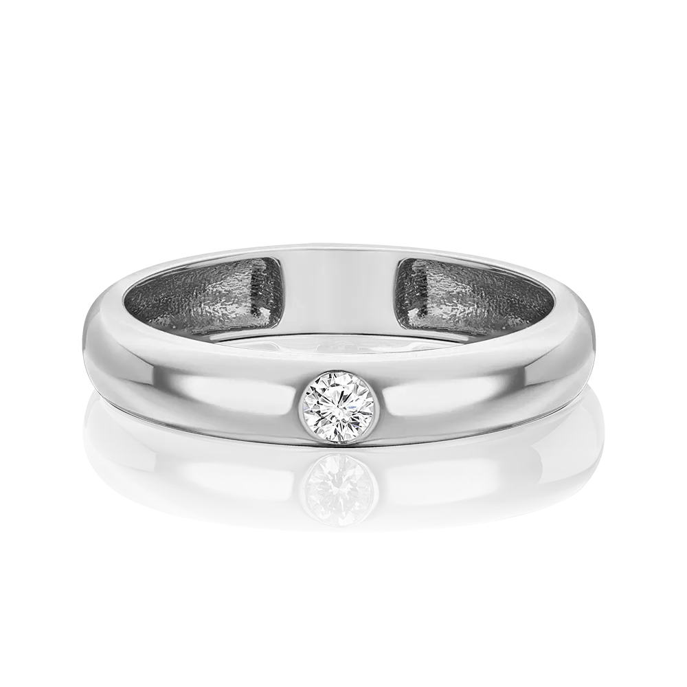 Обручальное кольцо из белого золота с бриллиантом 01-0667-00-101-1120-30