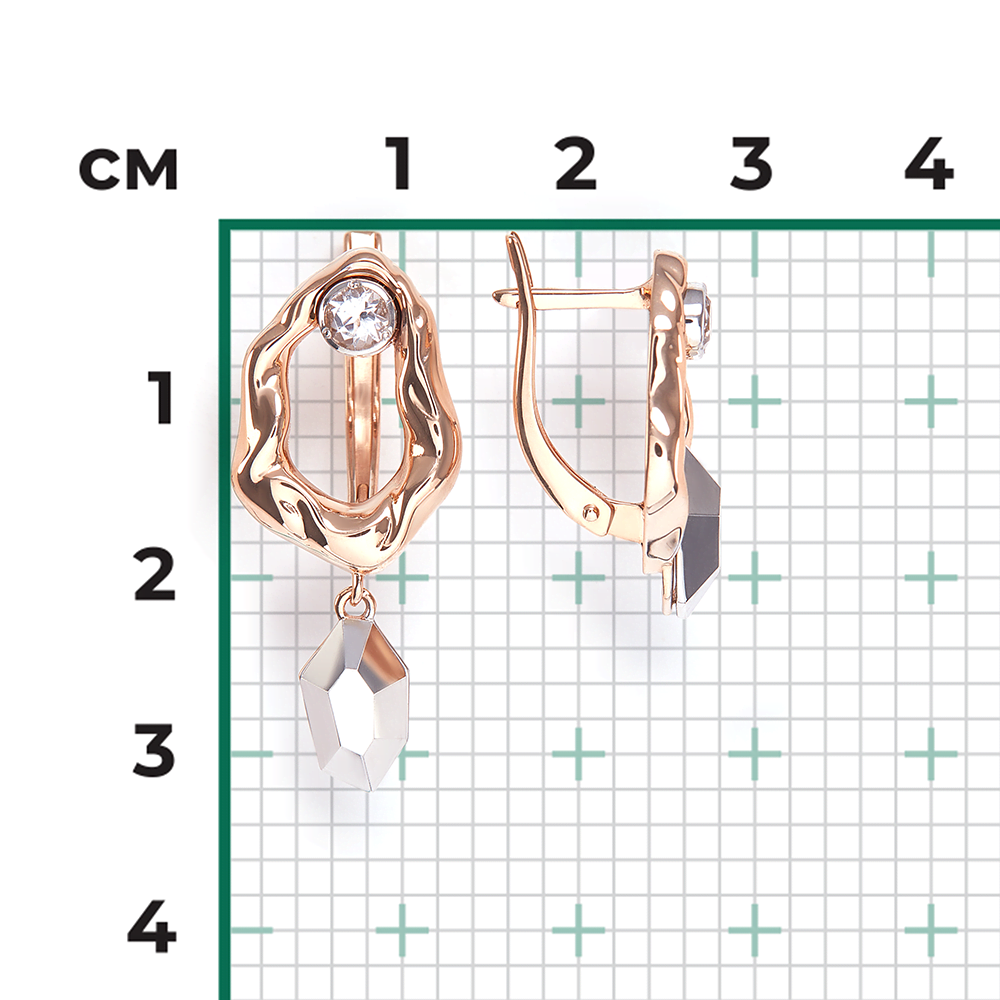 Серьги с английским замком из комбинированного золота с натуральным топазом white 02-5045-00-201-1111