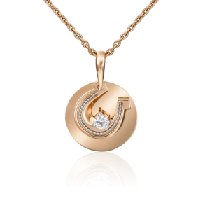 Подвеска «Подкова» из комбинированного золота с фианитом 03-3016-00-401-1111-48