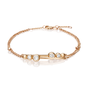 Браслет из красного золота с фианитами