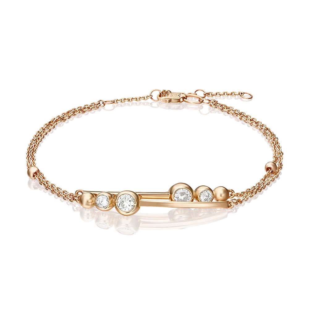 Браслет из красного золота с фианитами 05-0617-00-401-1110-03