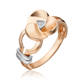 Кольцо из комбинированного золота с бриллиантами 01-5608-00-101-1111