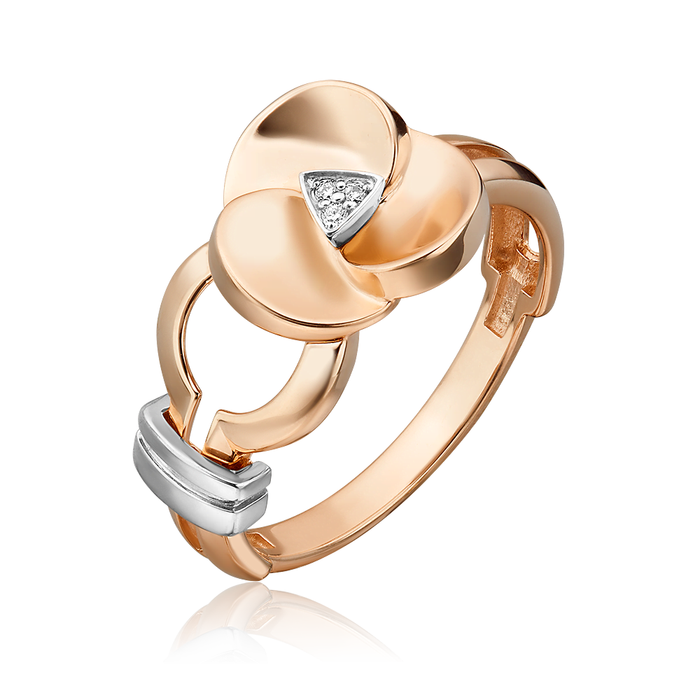 Кольцо из комбинированного золота с бриллиантами 01-5608-00-101-1111