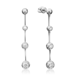 Серьги-пусеты из белого золота с фианитами 02-4319-00-501-1120-38