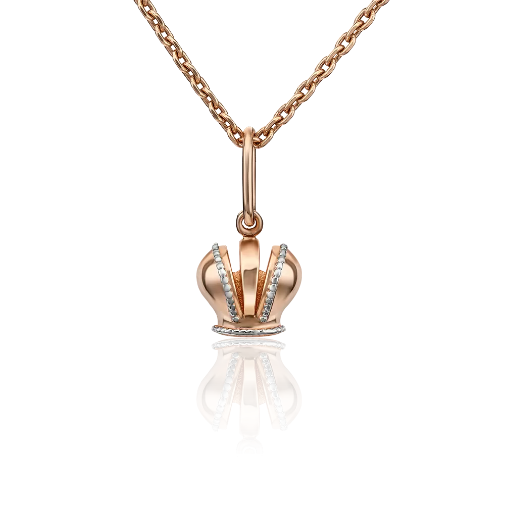 Подвеска «Корона» из красного золота 03-3041-00-000-1110-02