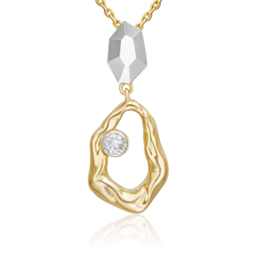 Подвеска из комбинированного золота с натуральным топазом white 03-3381-00-201-1121