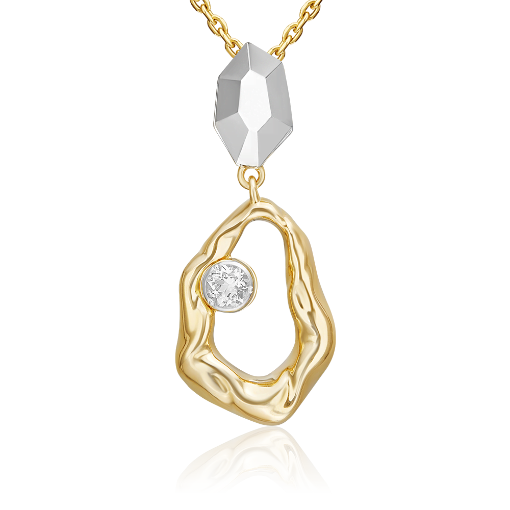 Подвеска из комбинированного золота с натуральным топазом white 03-3381-00-201-1121