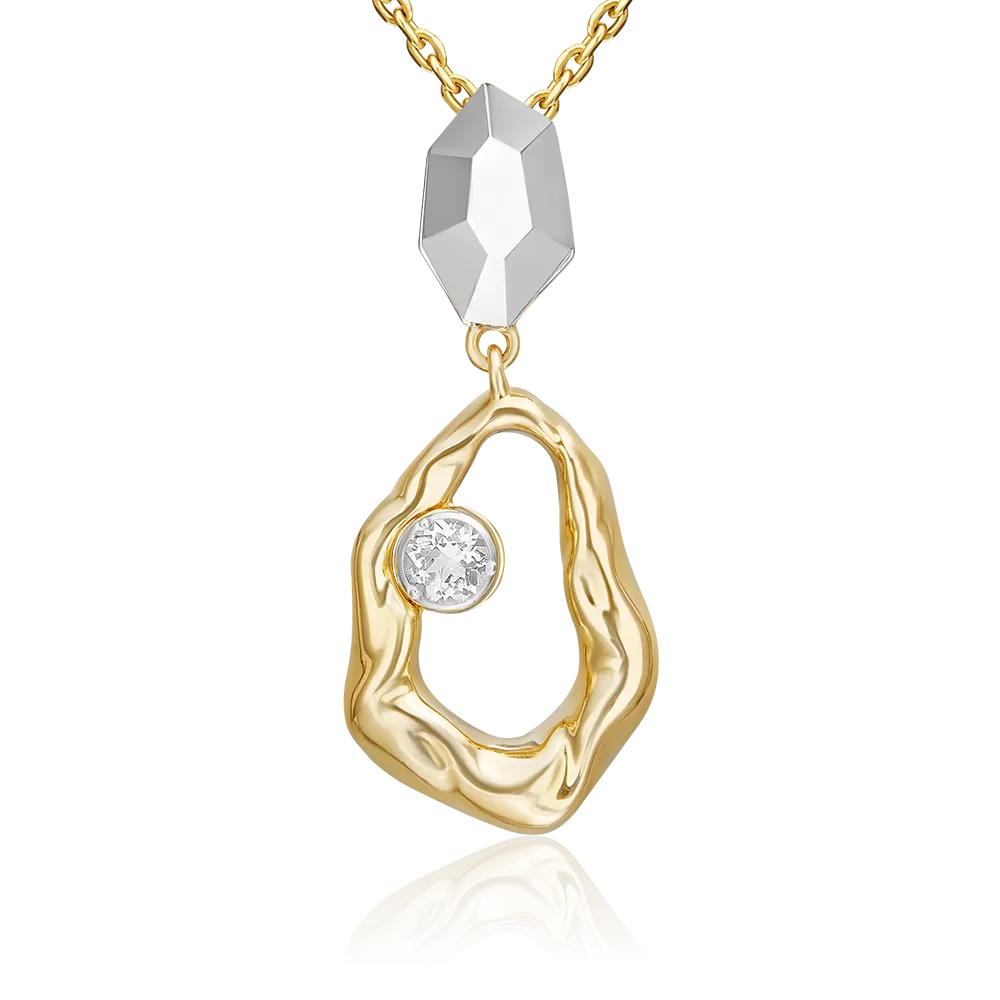 Подвеска из комбинированного золота с натуральным топазом white 03-3381-00-201-1121