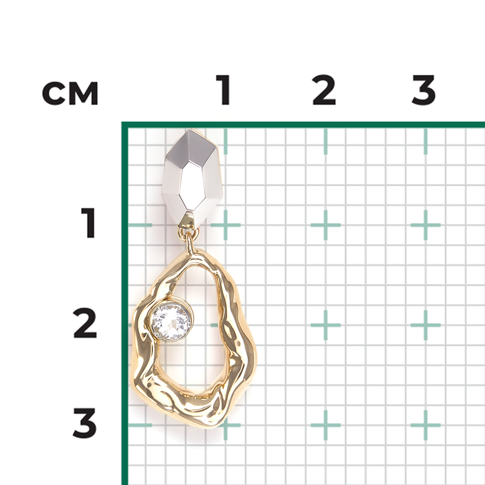 Подвеска из комбинированного золота с натуральным топазом white 03-3381-00-201-1121