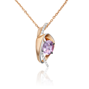 Подвеска из красного золота с аметистом и натуральными топазами white 03-3061-00-225-1110-57