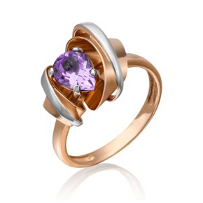 Кольцо из красного золота с аметистом 01-5290-00-203-1110-57