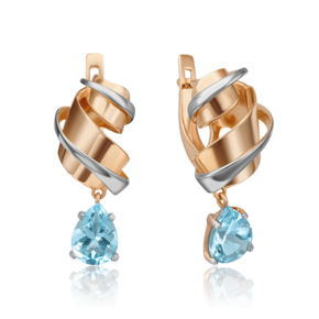 Серьги с английским замком из красного золота с топазом 02-4377-00-201-1110-57