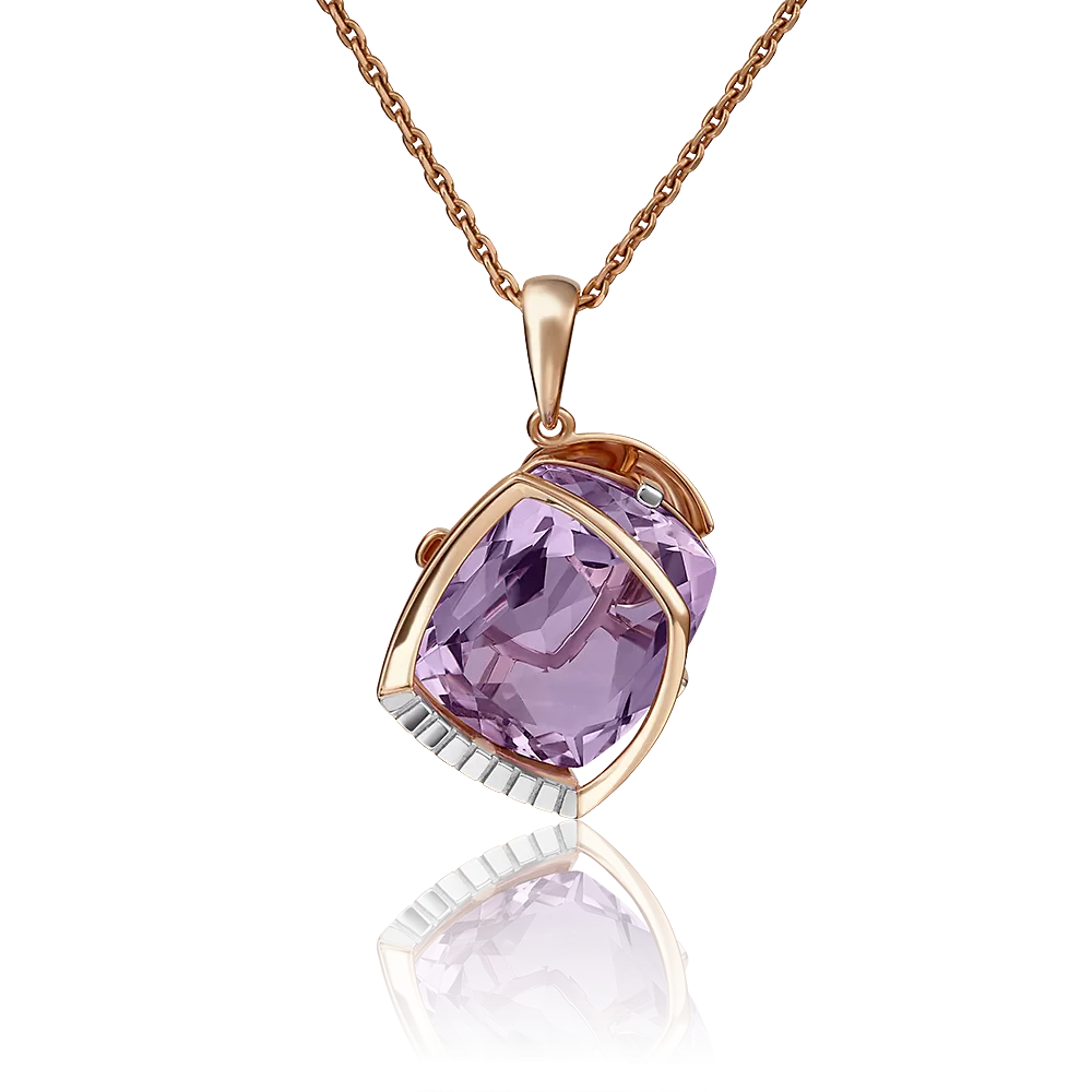 Подвеска из красного золота с аметистом 03-2923-00-203-1110-46