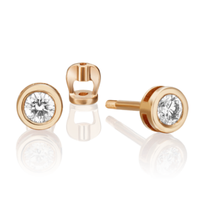 Серьги-пусеты из красного золота с фианитом 02-0279-00-501-1110-38