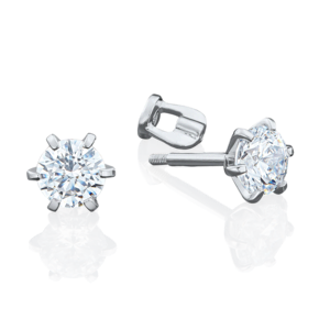 Серьги-пусеты из белого золота с фианитом 02-0294-00-501-1120-38