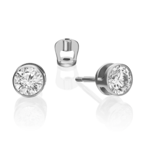Серьги-пусеты из белого золота с фианитом 02-0296-00-501-1120-38