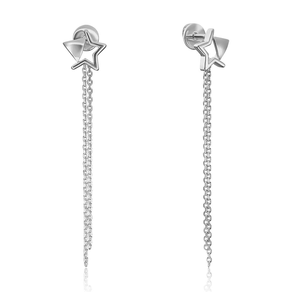 Серьги-пусеты «Звёзды» из серебра 02-4619-00-000-0200-71