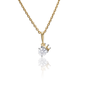 Подвеска «Корона» из лимонного золота с фианитом 03-2947-00-501-1130-38