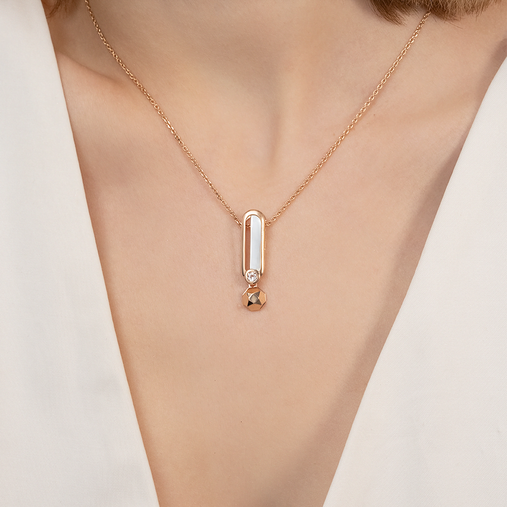 Подвеска из комбинированного золота с натуральным топазом white 03-3383-00-201-1111