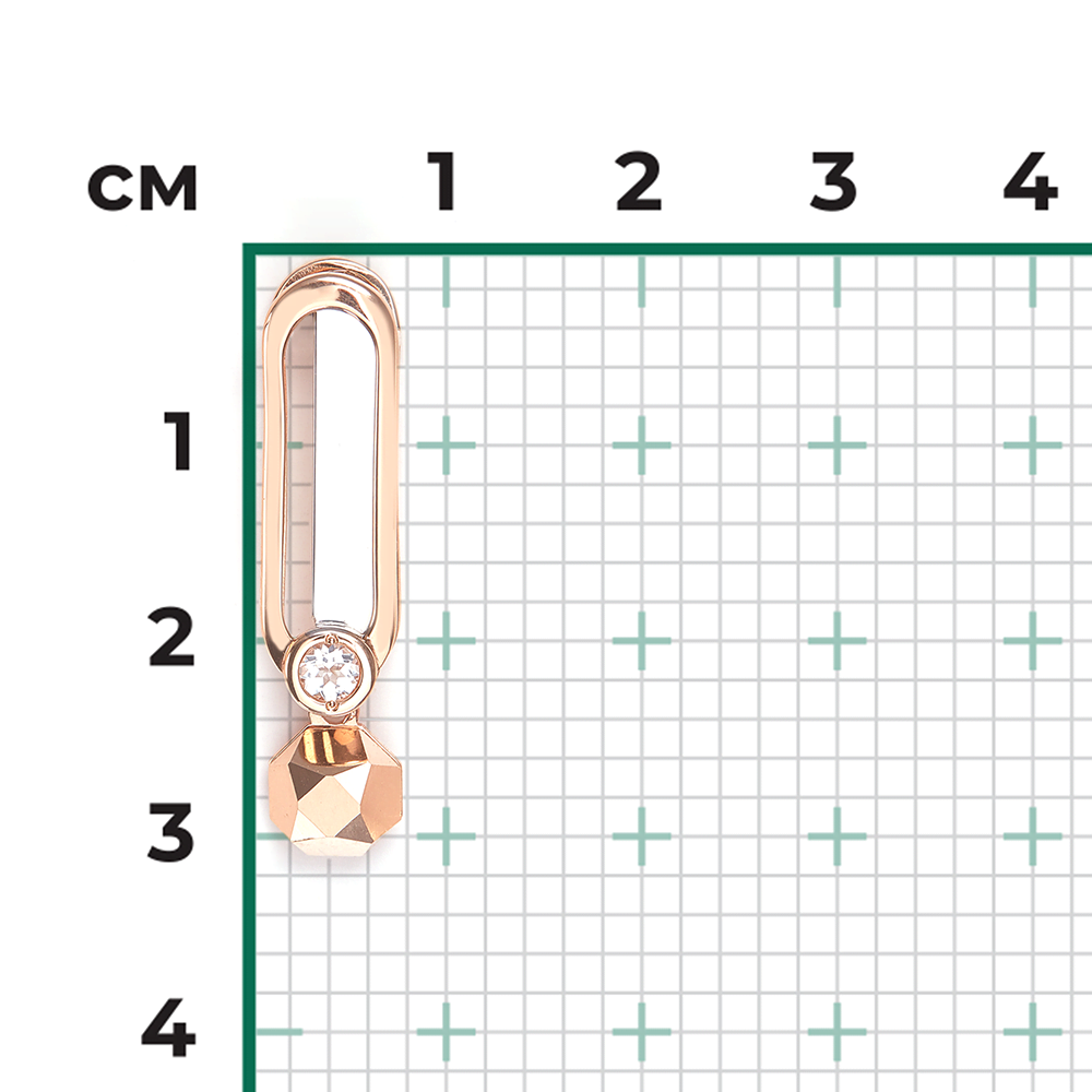 Подвеска из комбинированного золота с натуральным топазом white 03-3383-00-201-1111