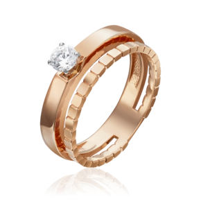 Кольцо из комбинированного золота с фианитом 01-5256-00-501-1111-38