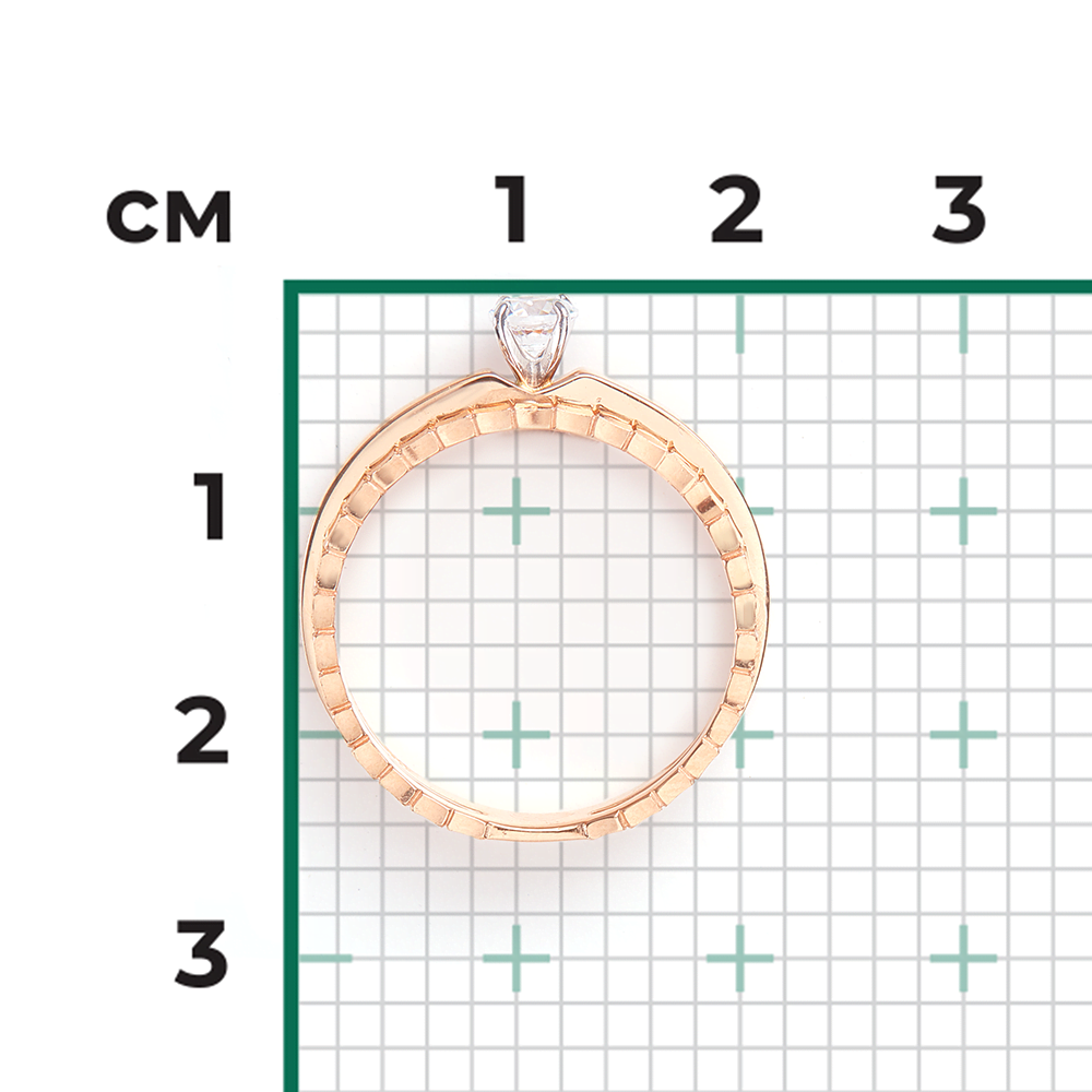 Кольцо из комбинированного золота с фианитом 01-5256-00-501-1111-38