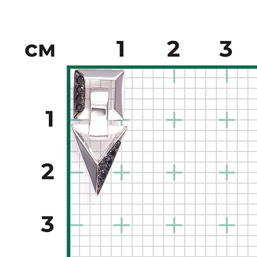 Подвеска из серебра с чёрными фианитами 03-3392-00-402-0200