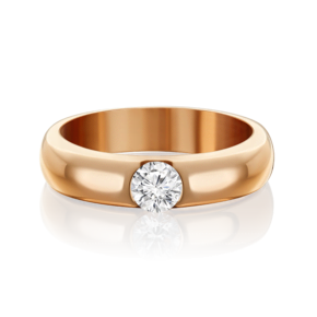 Обручальное кольцо из красного золота с бриллиантом 01-1261-00-101-1110-30