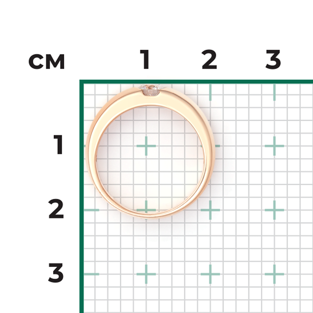 Обручальное кольцо из красного золота с бриллиантом 01-1261-00-101-1110-30