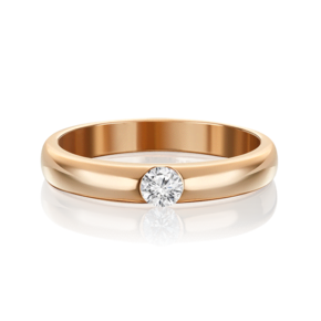 Обручальное кольцо из красного золота с бриллиантом 01-1263-00-101-1110-30