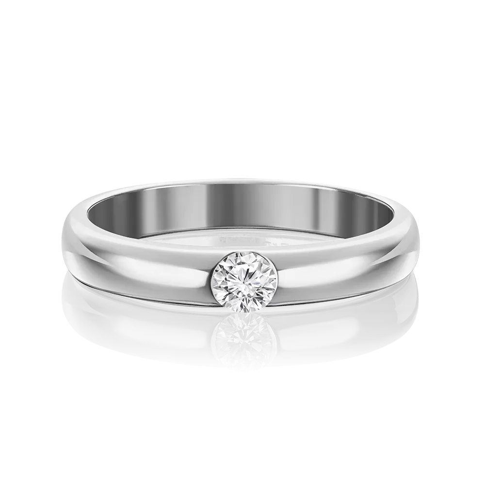 Обручальное кольцо из белого золота с бриллиантом 01-1264-00-101-1120-30