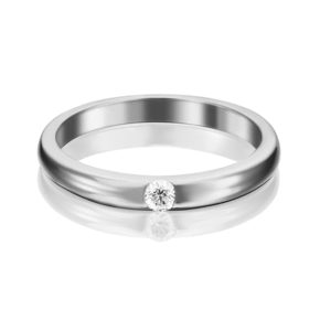 Обручальное кольцо из белого золота с бриллиантом 01-1266-00-101-1120-30