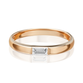 Обручальное кольцо из красного золота с бриллиантом 01-1267-00-101-1110-30