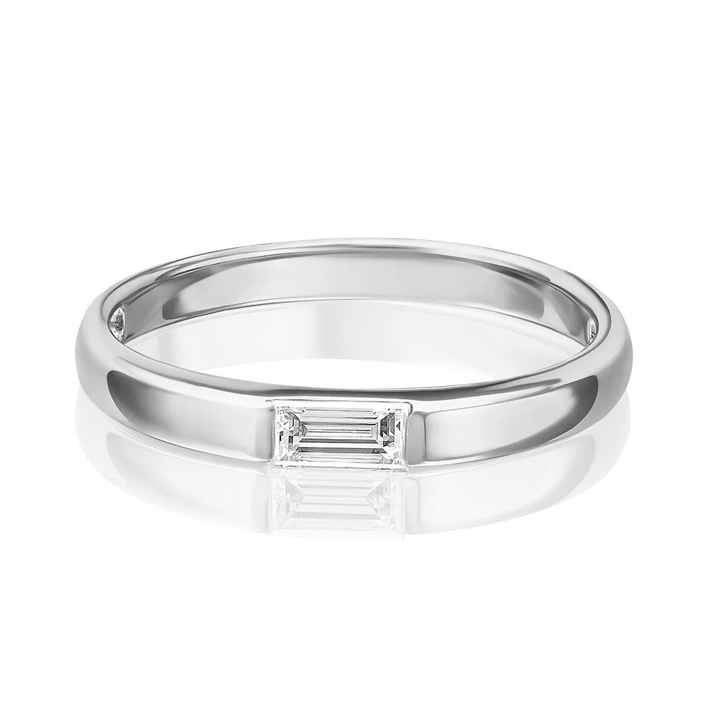 Обручальное кольцо из белого золота с бриллиантом 01-1268-00-101-1120-30