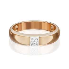 Обручальное кольцо из красного золота с бриллиантом 01-1269-00-101-1110-30