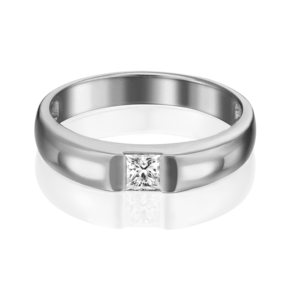 Обручальное кольцо из белого золота с бриллиантом 01-1270-00-101-1120-30